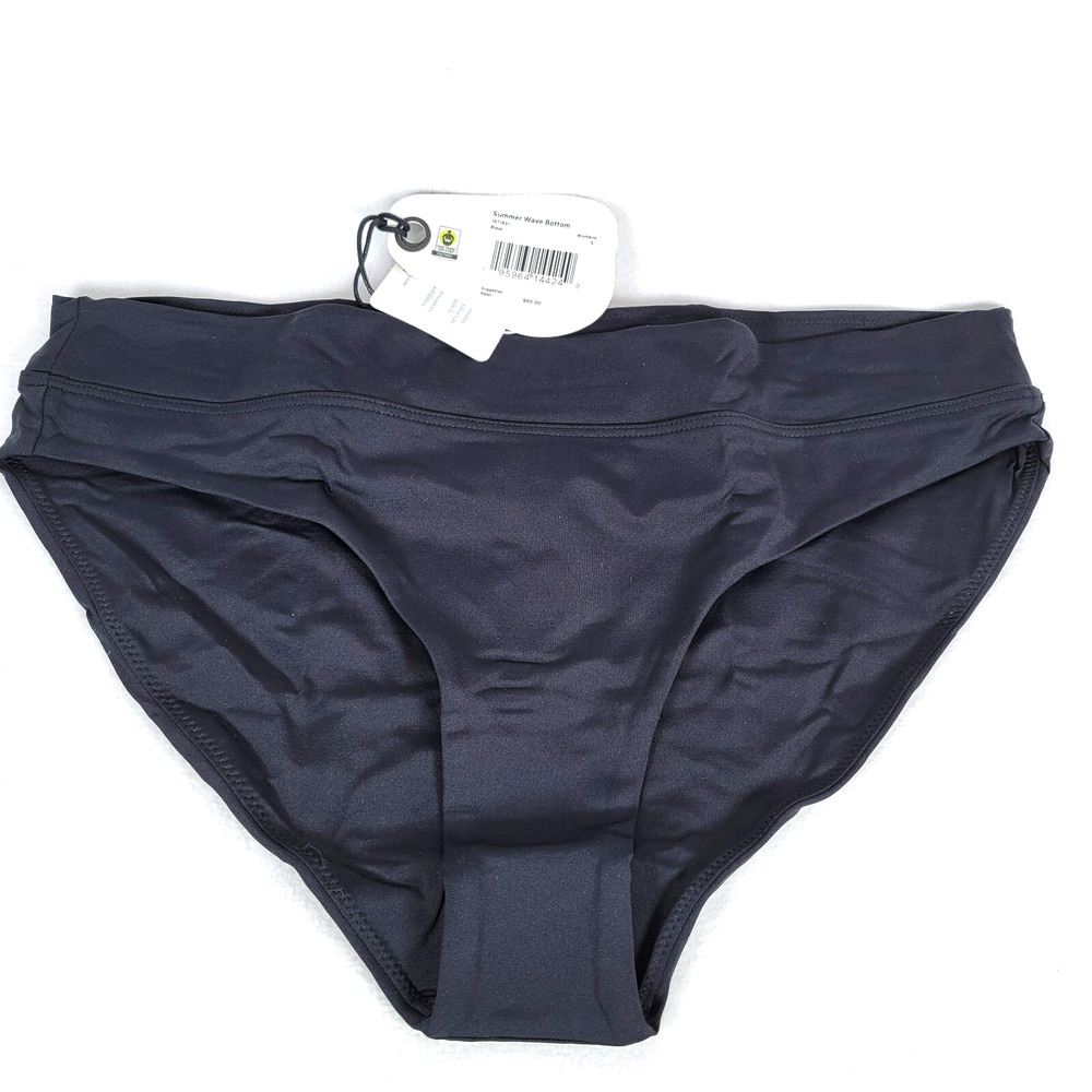 Prana Womens Summer Wave Bikini Swim Bottom Size Small Black Outdoor Lined